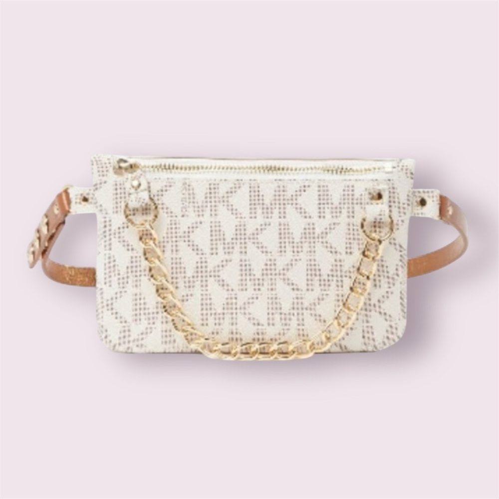 MICHAEL KORS Signature Logo Pull Chain Adjustable Belt Bag NWOT